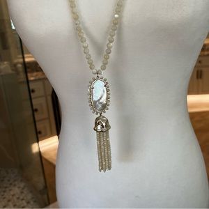 Kendra Scott Tatiana Long Beaded Tassel Mother of Pearl Necklace